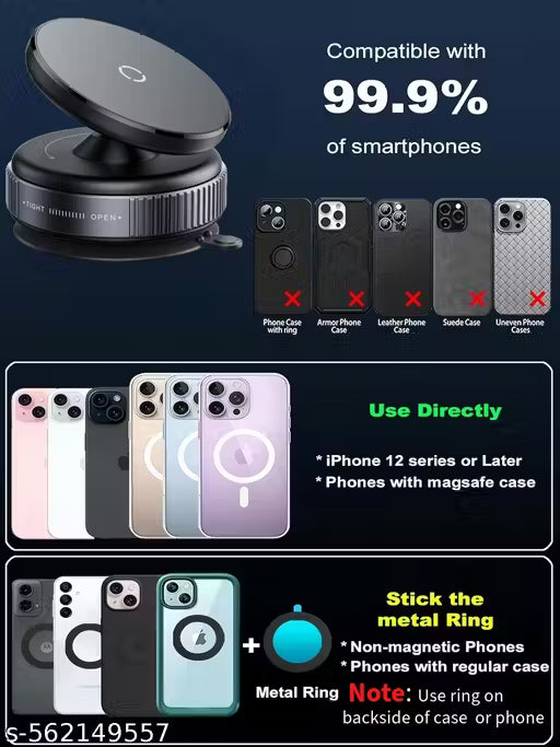 Vacuum Lock Magnetic Mobile Holder